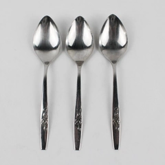 Lot Of 3 Oneida Silver Our Rose (Stainless) Flatware Serving Spoons 8.25" Long