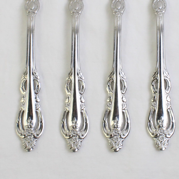 A Set of 4 Michael Lloyd 18/8 Stainless Flatware Salad Forks MLL7 Pattern 7 Inch