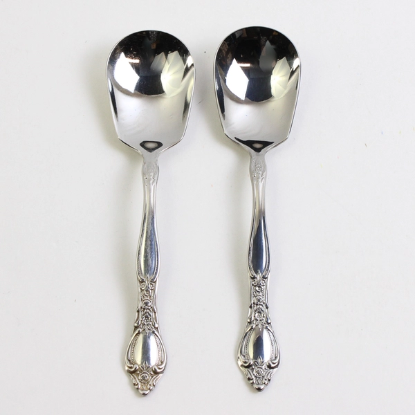 A Lot of 2 Miracle Maid MMA2 Pattern Sugar Spoons Stainless Steel 6 Inches