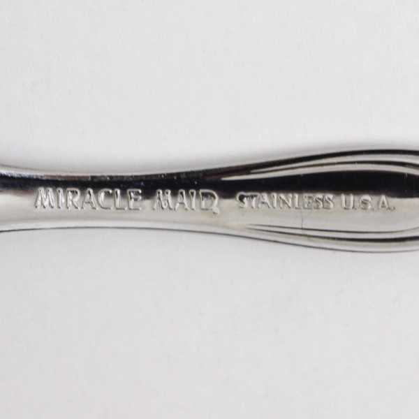 A Lot of 2 Miracle Maid MMA2 Pattern Sugar Spoons Stainless Steel 6 Inches