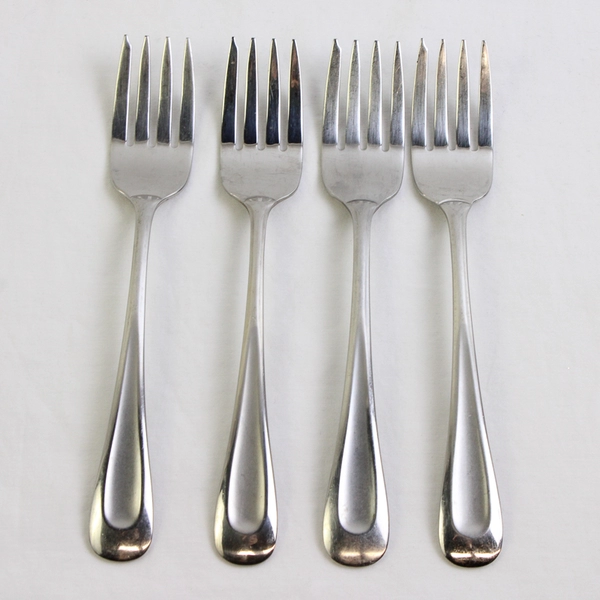 Set of 4 Oneida Satin Sand Dune With Frosted Indent Salad Forks 6.75 Inches