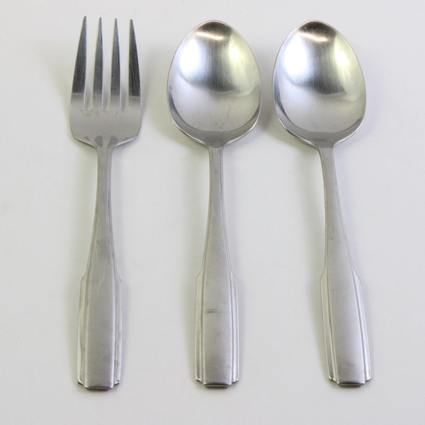 A Lot of 3 Oneida Satin Fremont Stainless Serving Items 2 Serving Spoons 1 Fork