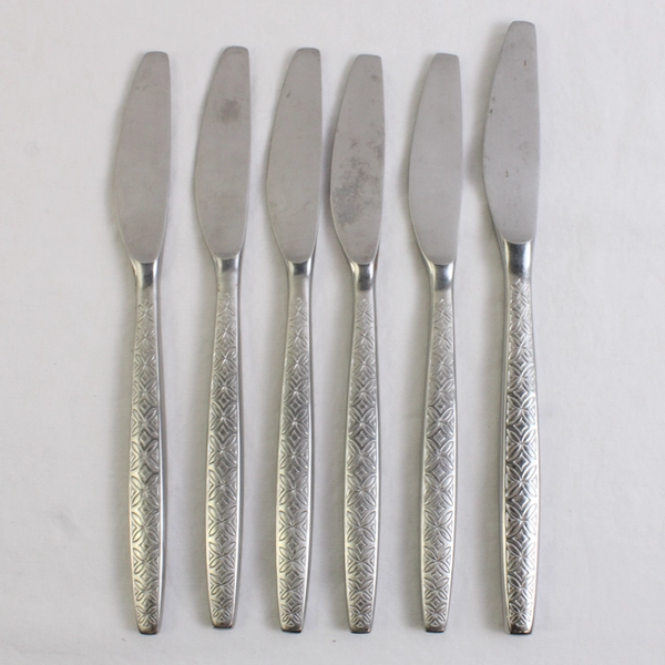 Lot of 6 Noritake Allegro Modern Hollow Knives Stainless Steel 18/8 Japan Satin