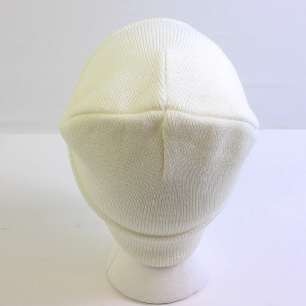 Unisex Pacific White Knit Hat With Embroidered Blue Lion Accent One Size