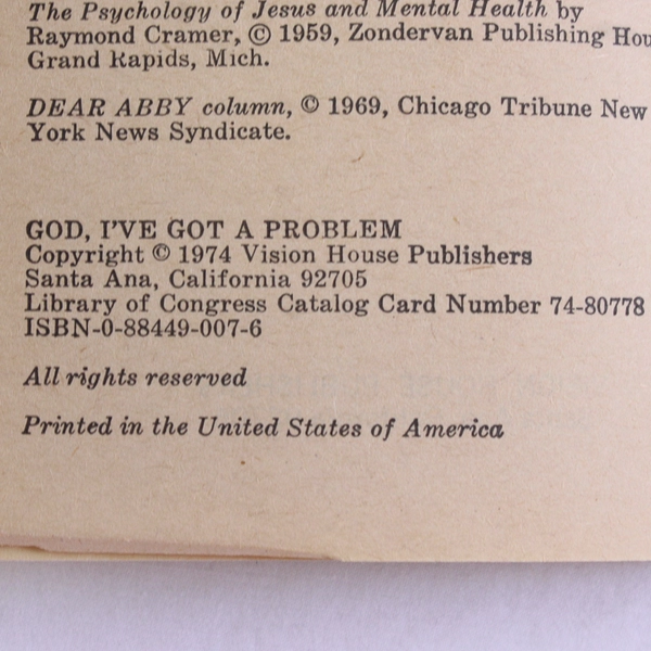 Vintage God I've Got a Problem by Ben Ferguson 1974 Paperback