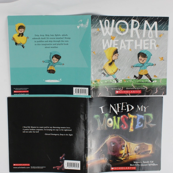 Lot of 2 Scholastic Books I Need My Monster & Worm Weather Paperback
