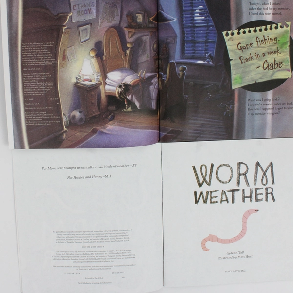 Lot of 2 Scholastic Books I Need My Monster & Worm Weather Paperback