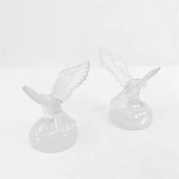 Lot of 2 Vintage Cristal D'Arques France Lead Crystal Glass Eagle Figurine