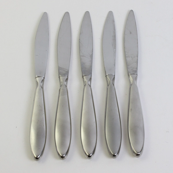 Lot Of 5 Oneida Silver Emery (Stainless) Flatware Dinner Knives 9.5" Long