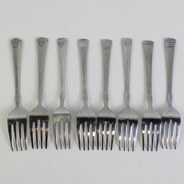 Lot Of 8 Cambridge Silver Codie Pattern Salad Forks 6.25" All the Same Backs SS