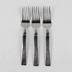 Lot of 3 Wallace Silver Chantel Pattern 18/10 SS Salad Forks 7.25" Rare HTF