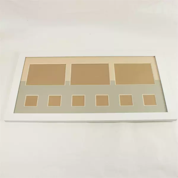 Large Rectangular 9 Picture Photo Collage Frame White Hanging Hardware