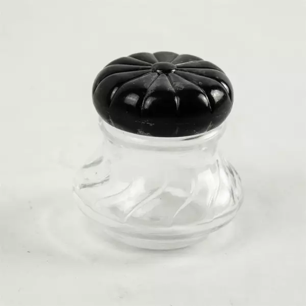 Vintage Glass Jar Screw Top Lid Powder Perfume Bottle Vanity Collectible