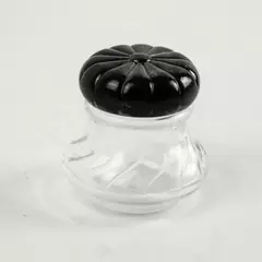Vintage Glass Jar Screw Top Lid Powder Perfume Bottle Vanity Collectible