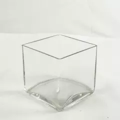 Xcell Clear Heavy Glass Cube Planter Vase 4.5x4.5x5in Thick Walls