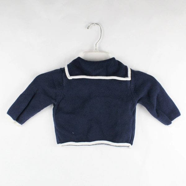 Gymboree Full Zip Hooded Sweater Navy Blue Whale Pattern Size 12-18 Months