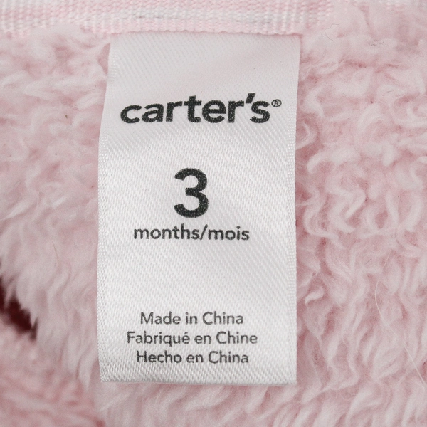 Carter's Pink Sherpa Hooded Jacket Zip-Up Baby Girl Size 3 Months Pockets
