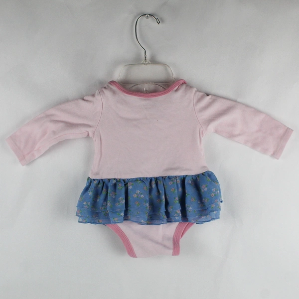Nannette Pink Long Sleeve Bodysuit w/ Owl Blue Tutu Infant Girls 6/9 Months