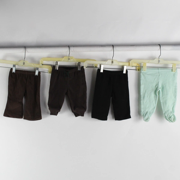 Lot of 4 Green Brown Black Leggings Pants Size 0-3 Months