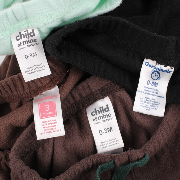 Lot of 4 Green Brown Black Leggings Pants Size 0-3 Months