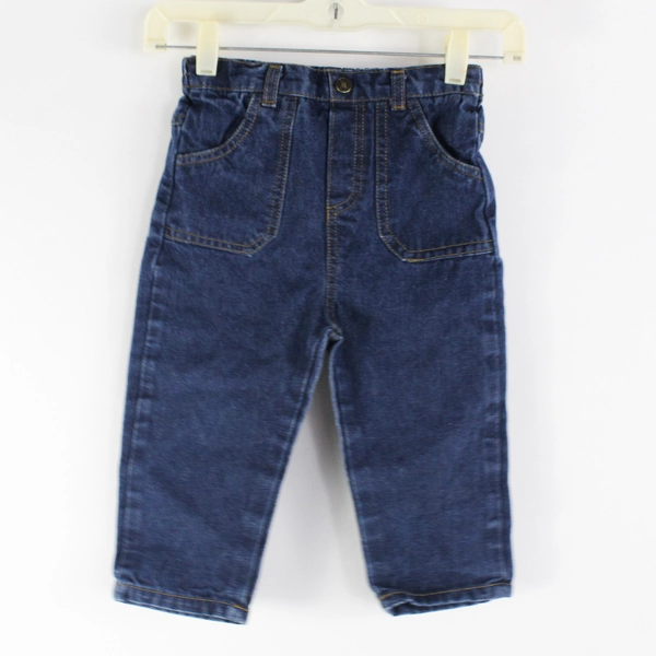 Lot of 2 Pants and Shorts Blue Denim Elastic Waist Boys Size 2T