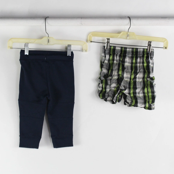 Lot of 2 Pants and Shorts Pull On Elastic Waist Boys Size 24 Months