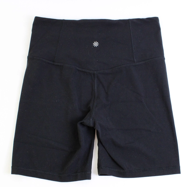 Athleta Women's M Black Ultra High Rise Elation 7" Pull On Shorts