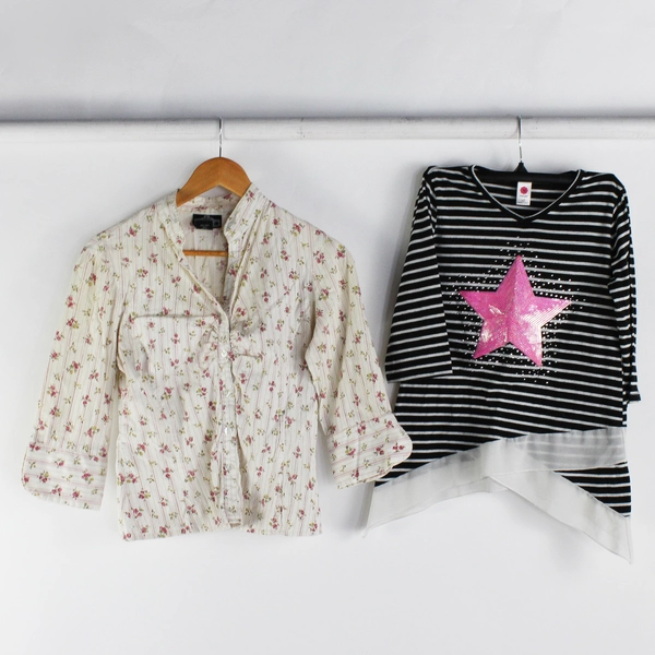 Lot of 2 Long Sleeve Tops Girl's Size Large