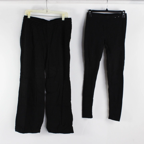 Lot of 2 Black Pants Flirtitude Leggings Old Navy Linen Women's Size Medium