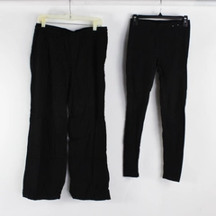 Lot of 2 Black Pants Flirtitude Leggings Old Navy Linen Women's Size Medium