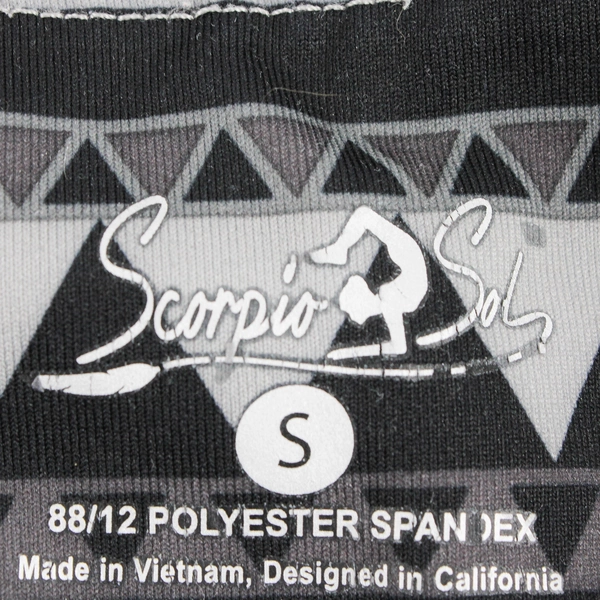 Scorpio Sol Leggings Black Gray Geometric Print Yoga Pants Women's Size Small