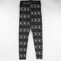 Black Leggings White Snowflakes Women's Size One Size