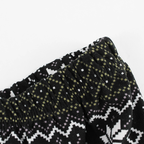 Black Leggings White Snowflakes Women's Size One Size