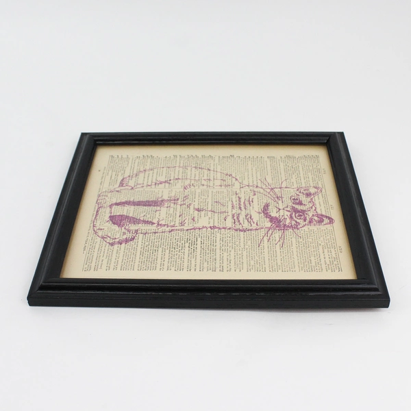 Vintage Cat Drawing On 1890 Webster's Dictionary Page By G. W. Ogilvie Co.