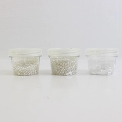 Lot of 3 Containers of Small White Beads