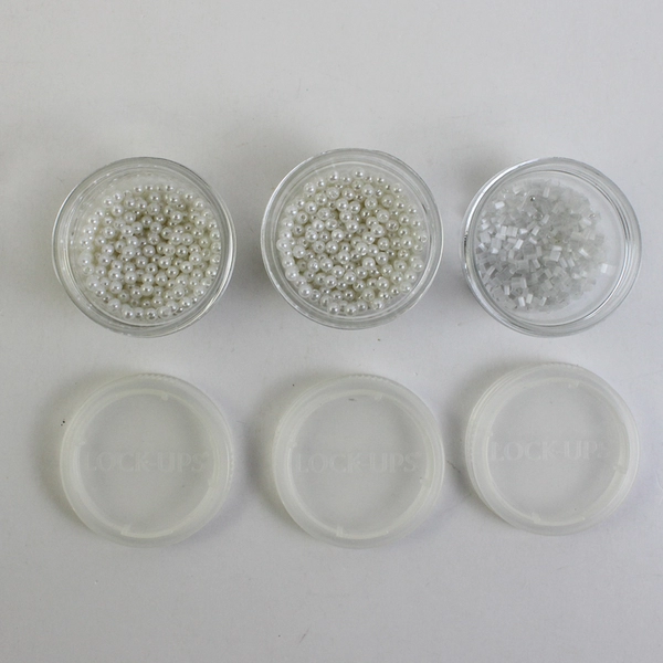 Lot of 3 Containers of Small White Beads