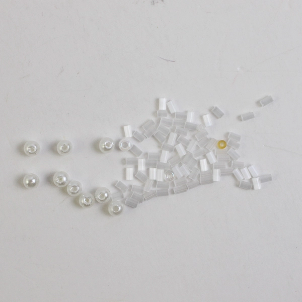 Lot of 3 Containers of Small White Beads