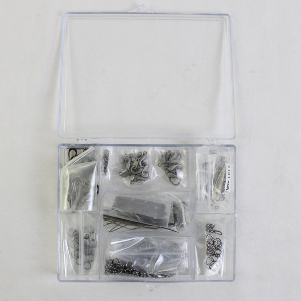 Compartmented Box of Jewelry Making Clasps