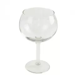 Hand-Blown Clear Glass Wine Glass 7" Tall Balloon Bowl Stem