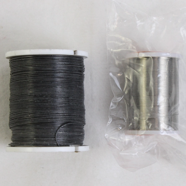 Lot of 2 Spools Craft Designer Silver Beading Wire Silver & Grey