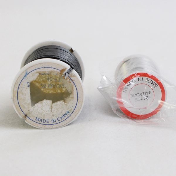 Lot of 2 Spools Craft Designer Silver Beading Wire Silver & Grey