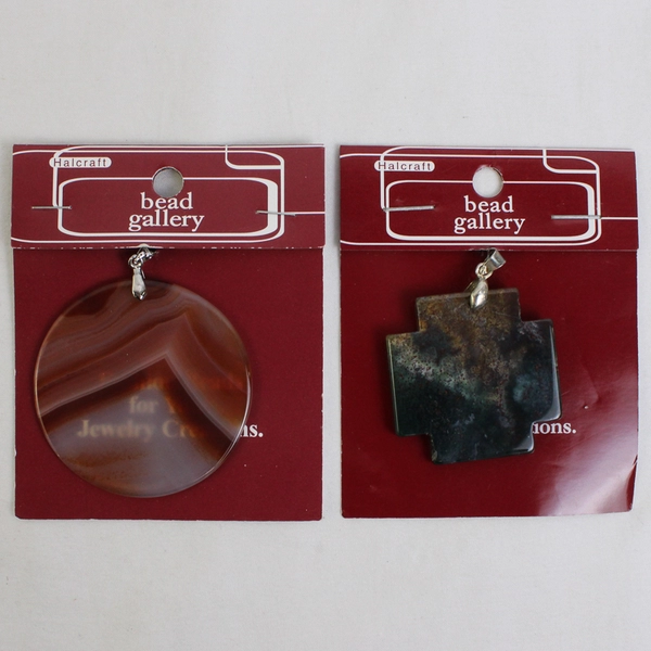 Lot of 4 Halcraft Bead Gallery Fashion Stone Pendants, New