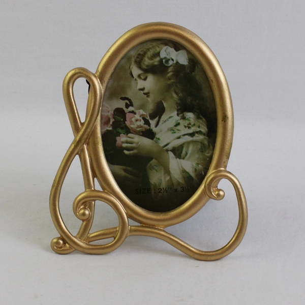 Vintage Brass Treble Clef Free-Standing Picture Frame 2.5" x 3.5"