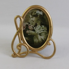 Vintage Brass Treble Clef Free-Standing Picture Frame 2.5" x 3.5"