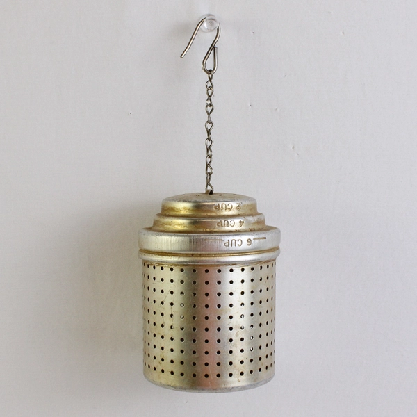 Vintage Aluminum Loose Leaf Tea Infuser With Measuring Lid 2-6 Cups