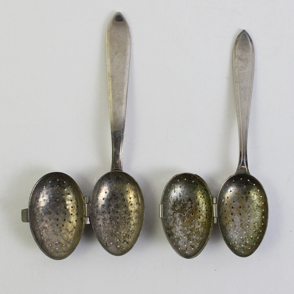 Lot of 2 Vintage Loose Leaf Tea Infuser Spoons