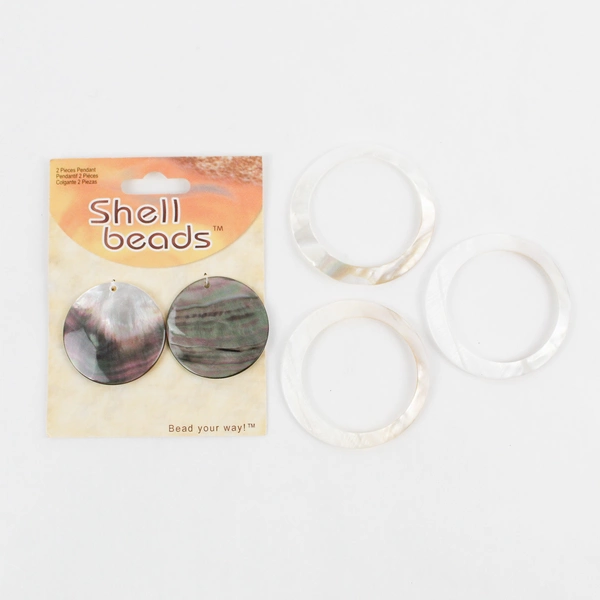 Lot of 5 Abalone Shell 2 Pendants and 3 Shell Hoops