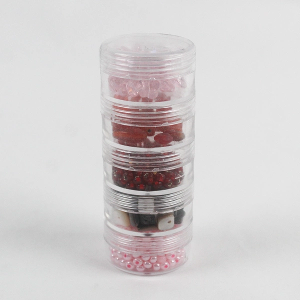 Small Plastic Beads for Jewelry Making Red Pink & Pearl