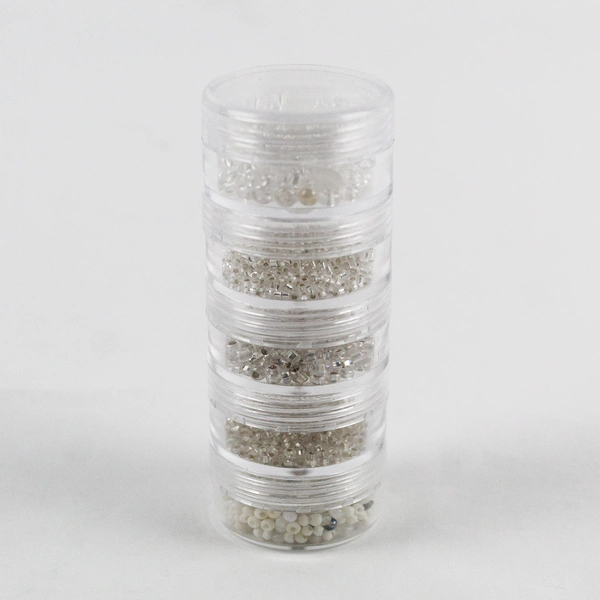 Small Plastic Beads for Jewelry Making Clear White