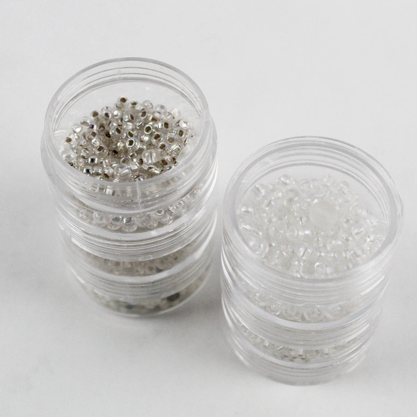 Small Plastic Beads for Jewelry Making Clear White
